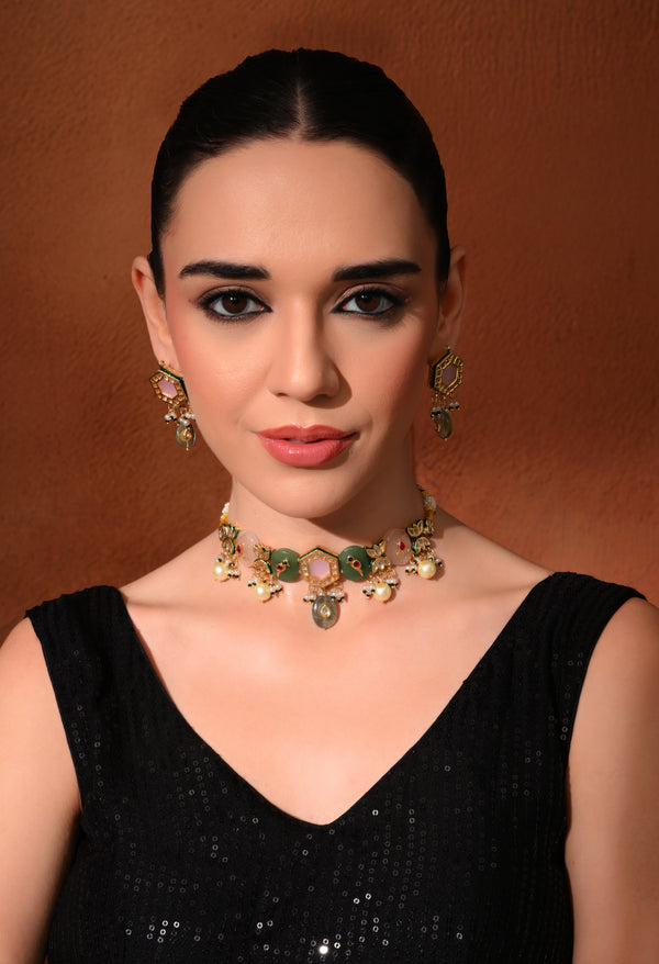 Gold plated ethnic  necklace
