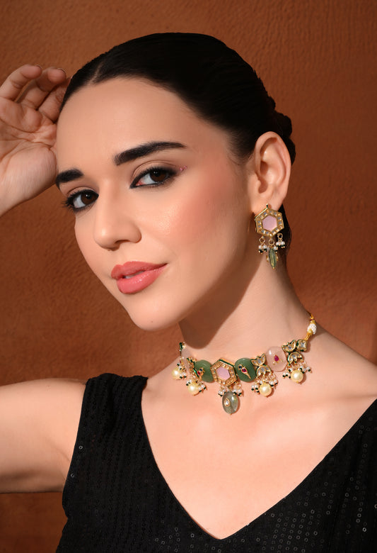 Gold plated ethnic  necklace