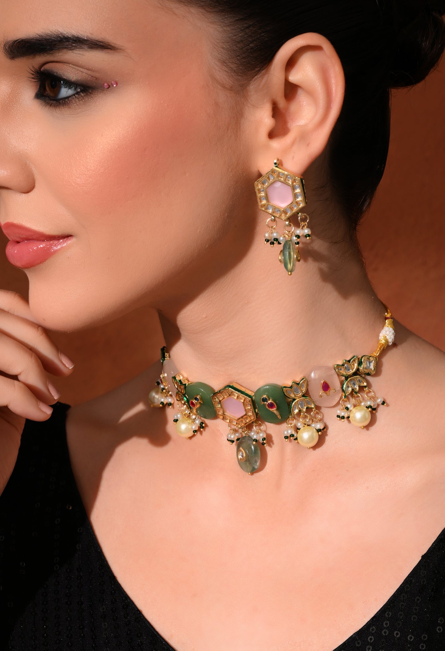 Gold plated ethnic  necklace