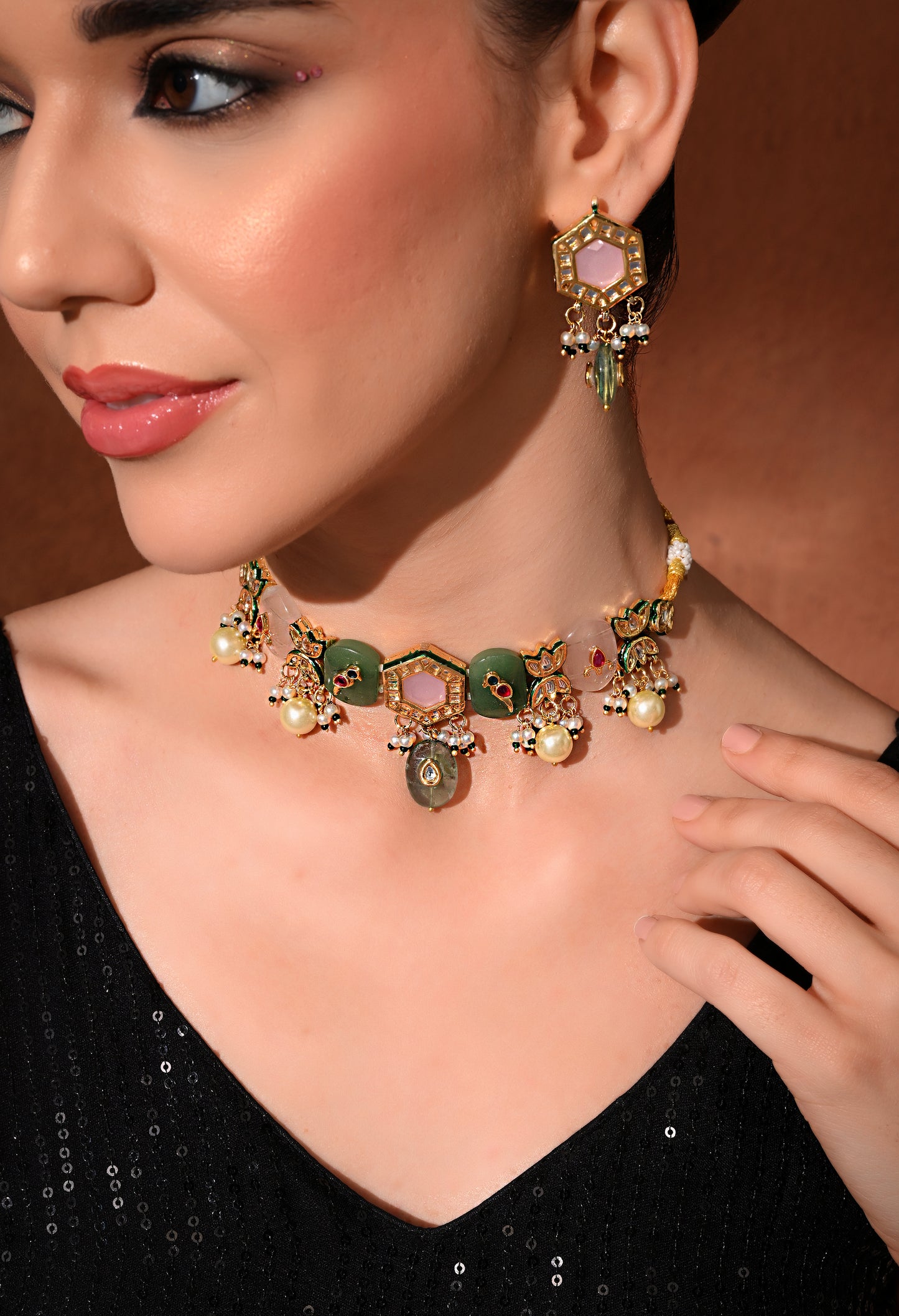 Gold plated ethnic  necklace