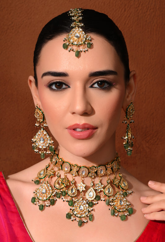Gold plated ethnic necklace set