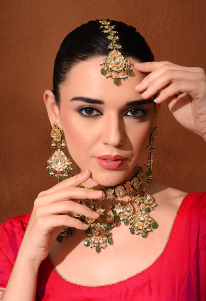 Gold plated ethnic necklace set
