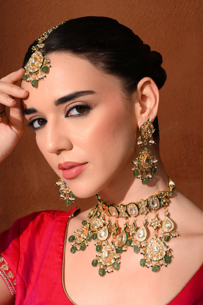 Gold plated ethnic necklace set