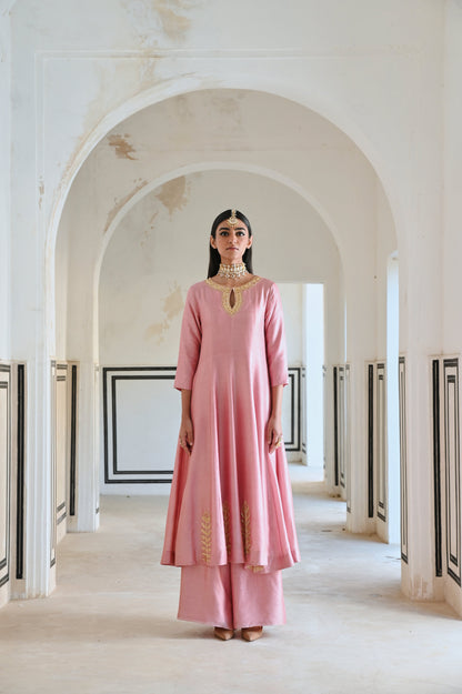 NECKLINE EMBROIDERED FULL KALI ANARKALI AND  PALAZZO- EC-AK-RAHI25-02-MauvePink