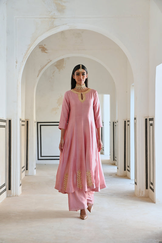 NECKLINE EMBROIDERED FULL KALI ANARKALI AND  PALAZZO- EC-AK-RAHI25-02-MauvePink