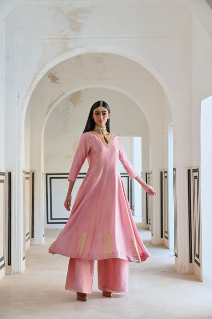 NECKLINE EMBROIDERED FULL KALI ANARKALI AND  PALAZZO- EC-AK-RAHI25-02-MauvePink