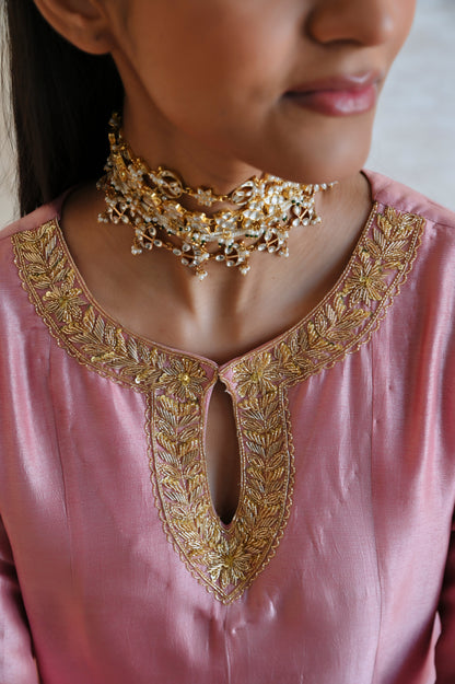 NECKLINE EMBROIDERED FULL KALI ANARKALI AND  PALAZZO- EC-AK-RAHI25-02-MauvePink