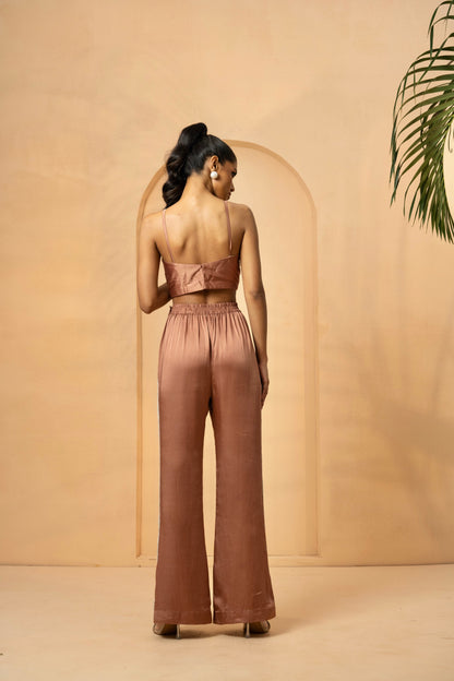 Metallic Rose Gold Pant and Top Set