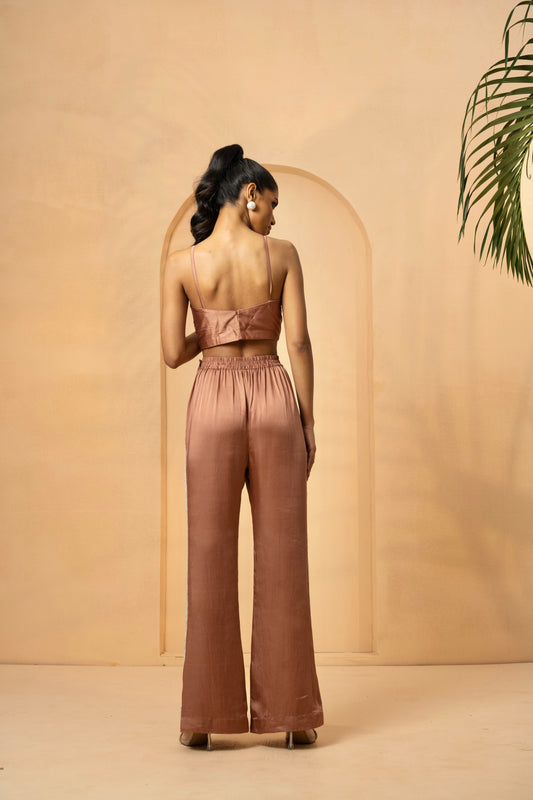 Metallic Rose Gold Pant and Top Set