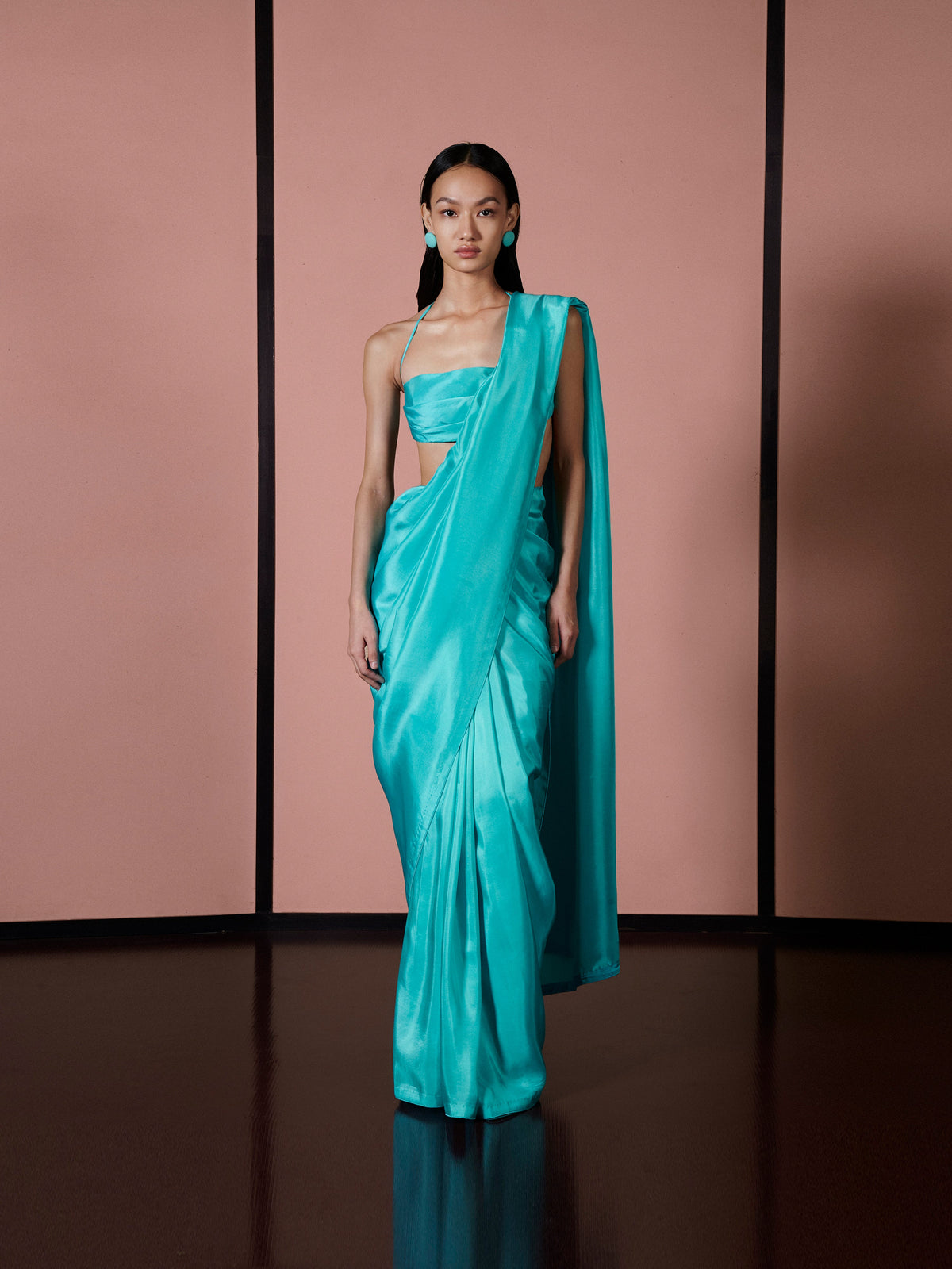 Handwoven Turquoise Blue Silk Saree