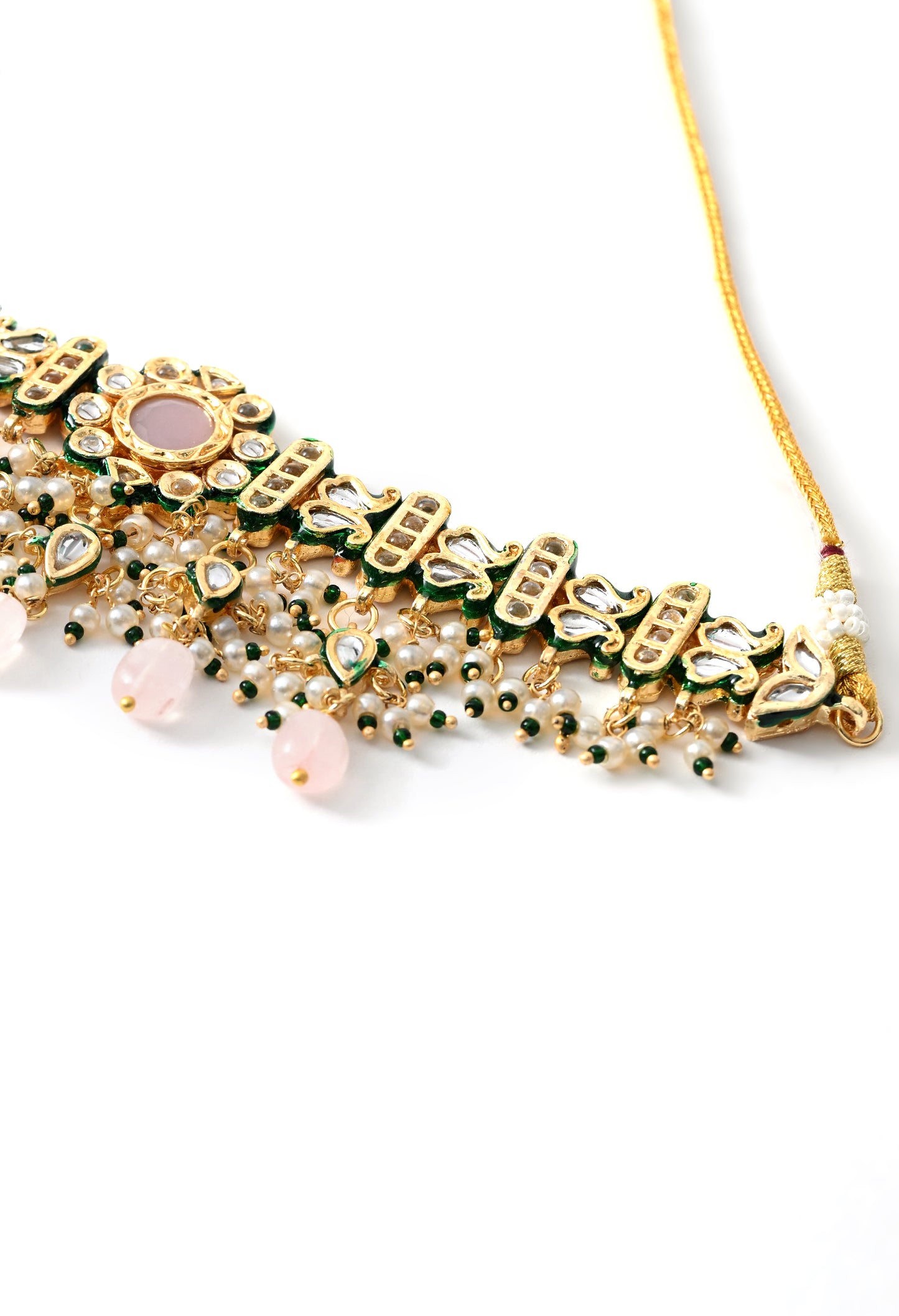 Gold plated ethnic  necklace set with earings