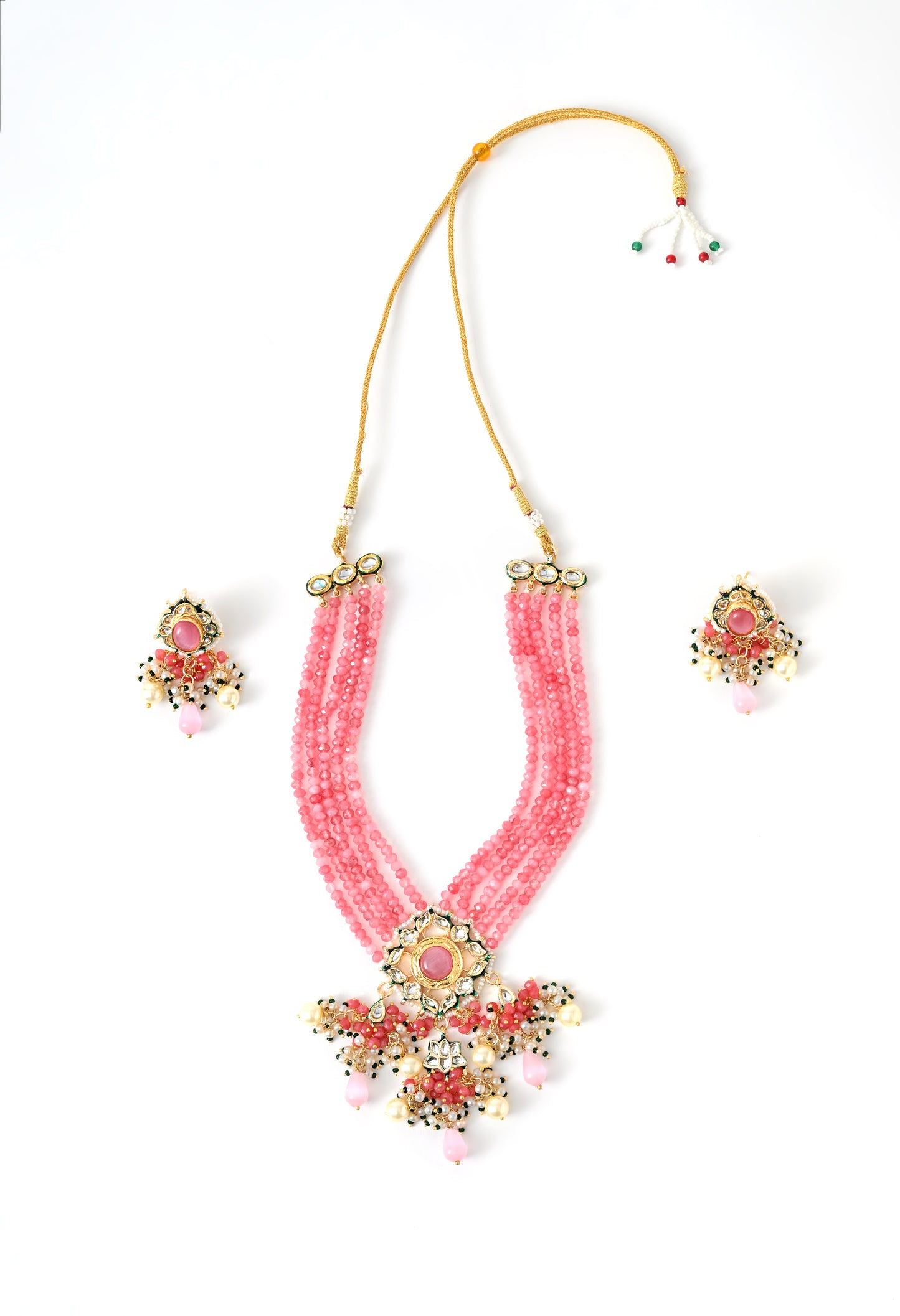 Gold plated ethnic  necklace set with earings