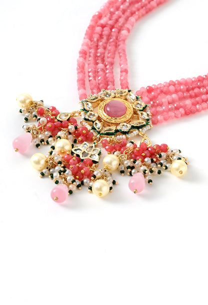 Gold plated ethnic  necklace set with earings