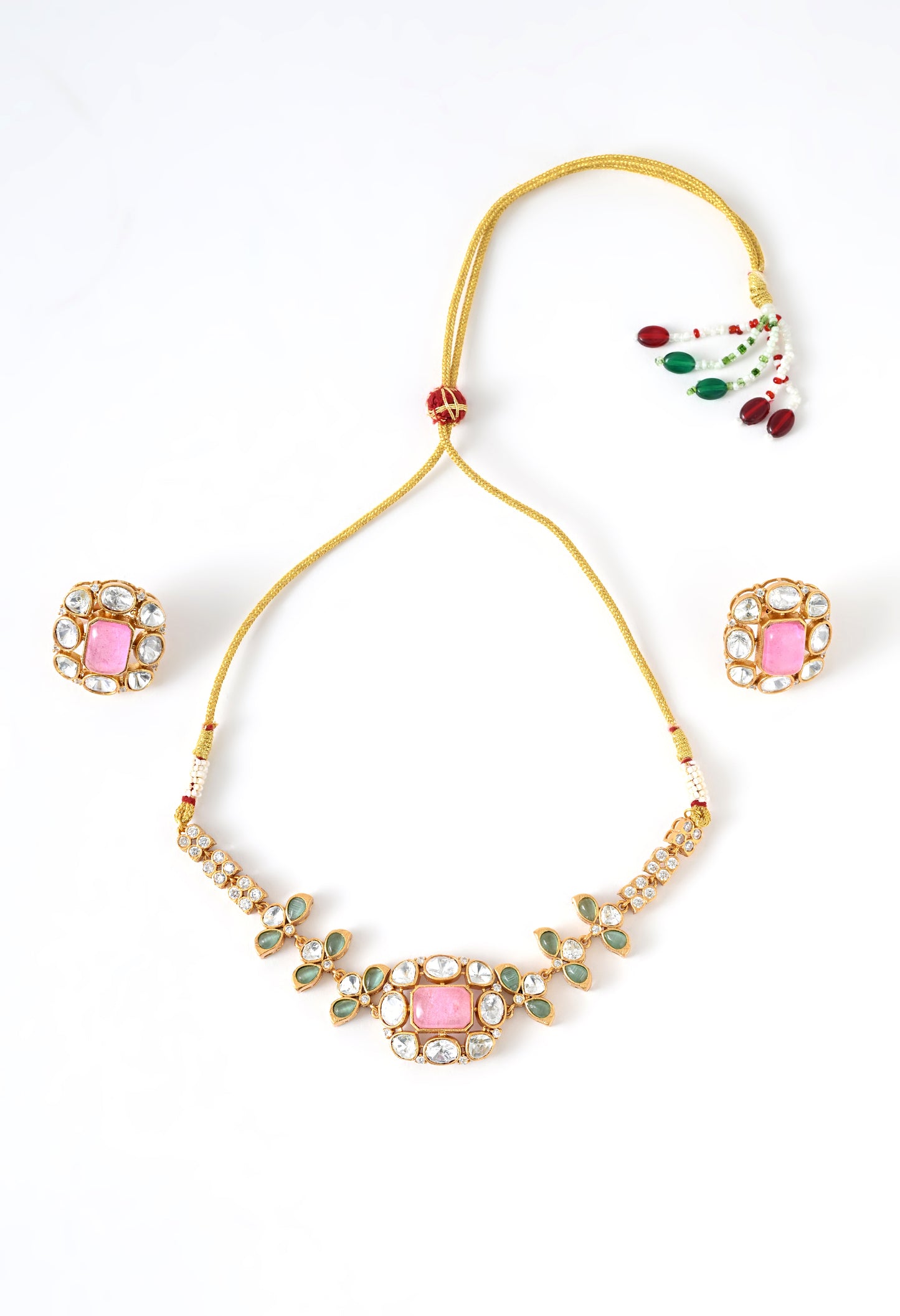 Gold plated ethnic  chokar set with earings