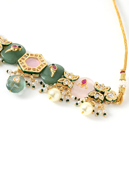 Gold plated ethnic  necklace