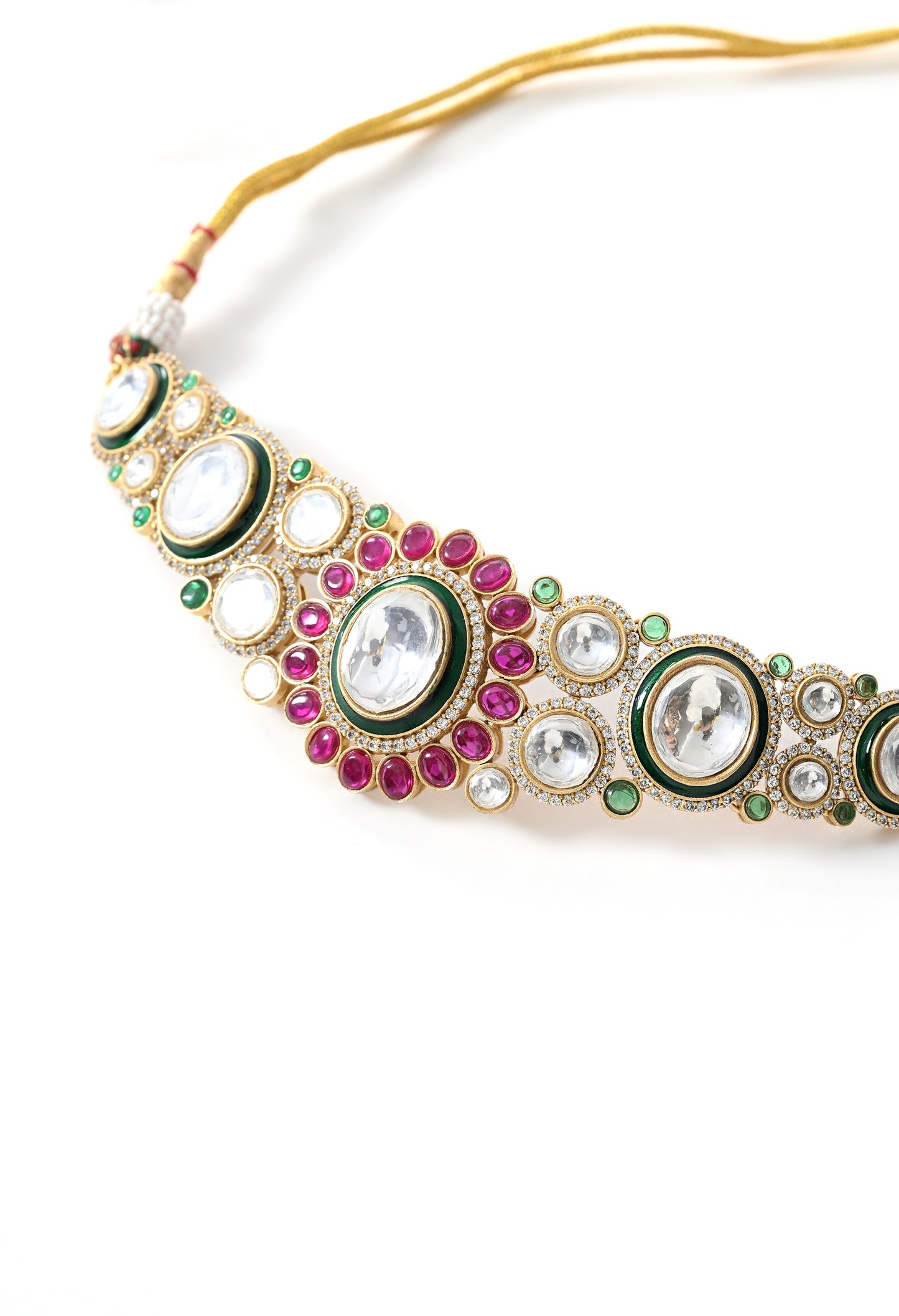 Gold plated ethnic  chokar set with earings