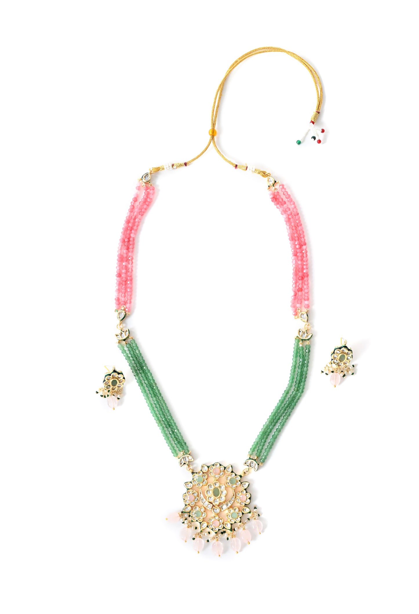 Gold plated ethnic  necklace set with earings