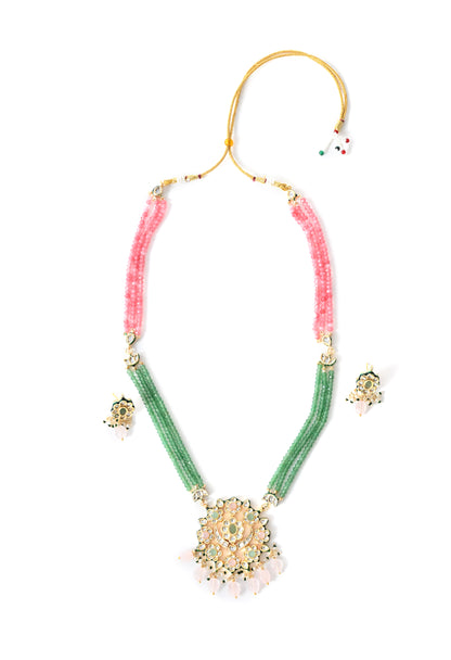 Gold plated ethnic  necklace set with earings