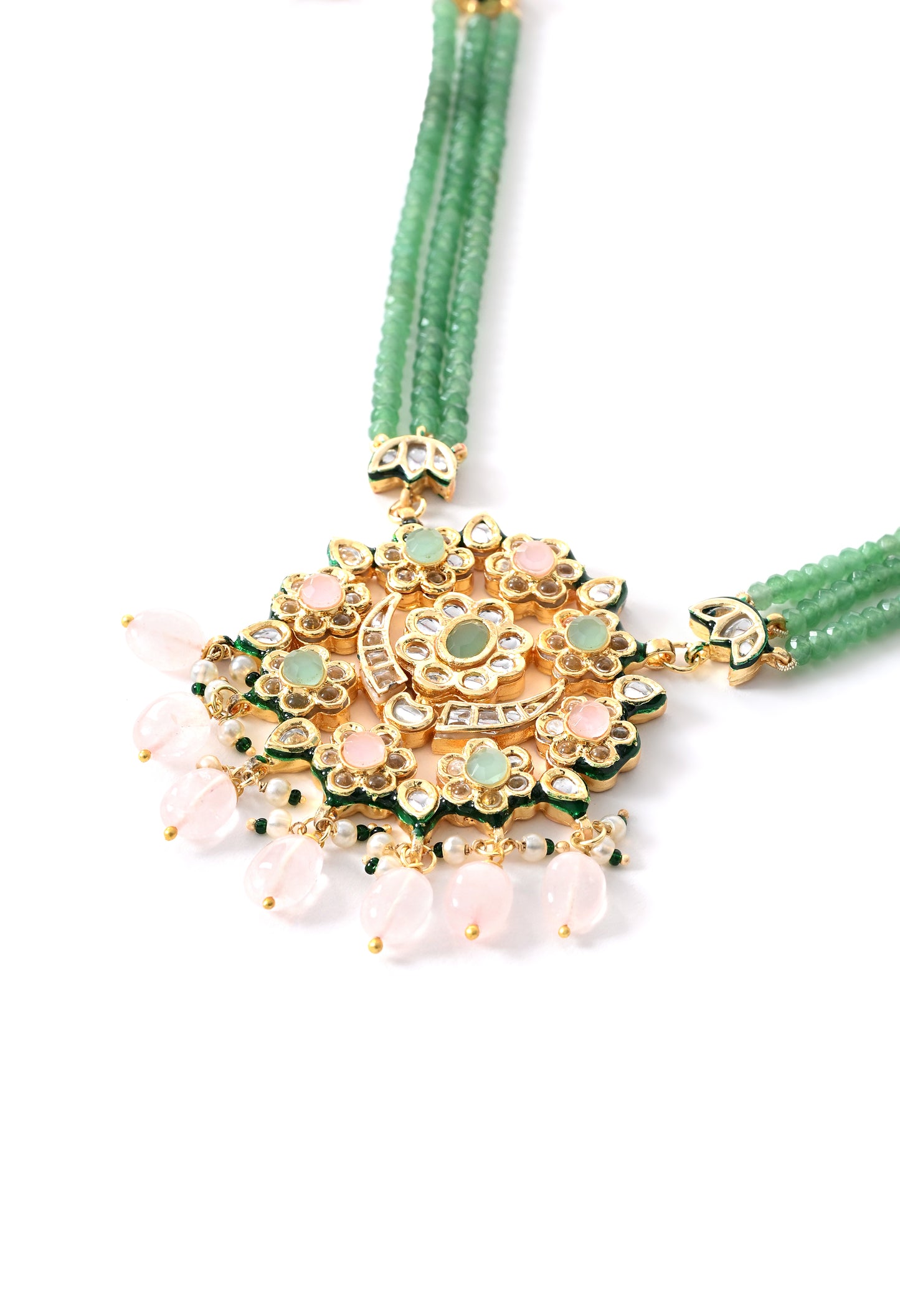 Gold plated ethnic  necklace set with earings