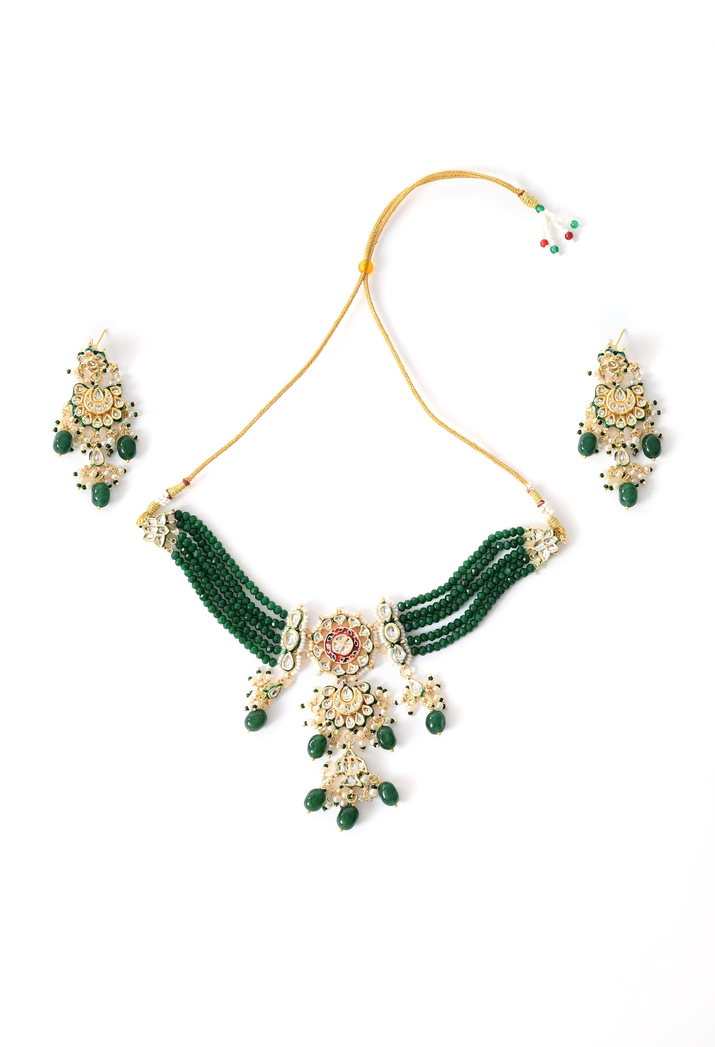 Gold plated   ethnic necklace set with earings