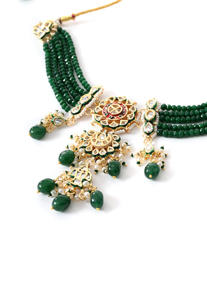 Gold plated   ethnic necklace set with earings