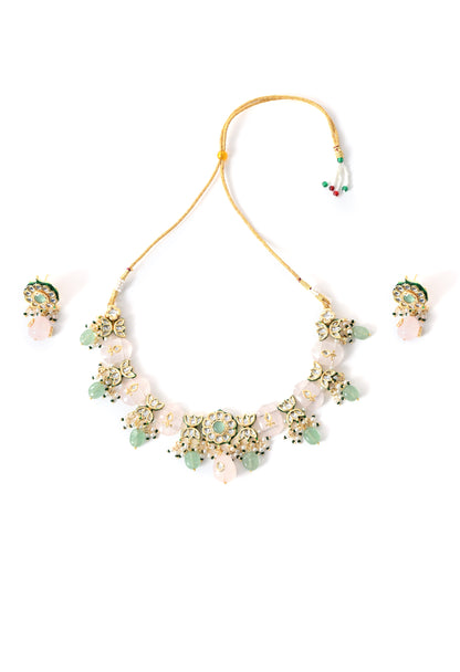 Gold plated   ethnic necklace set with earings