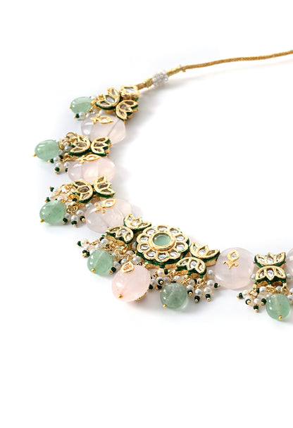 Gold plated   ethnic necklace set with earings