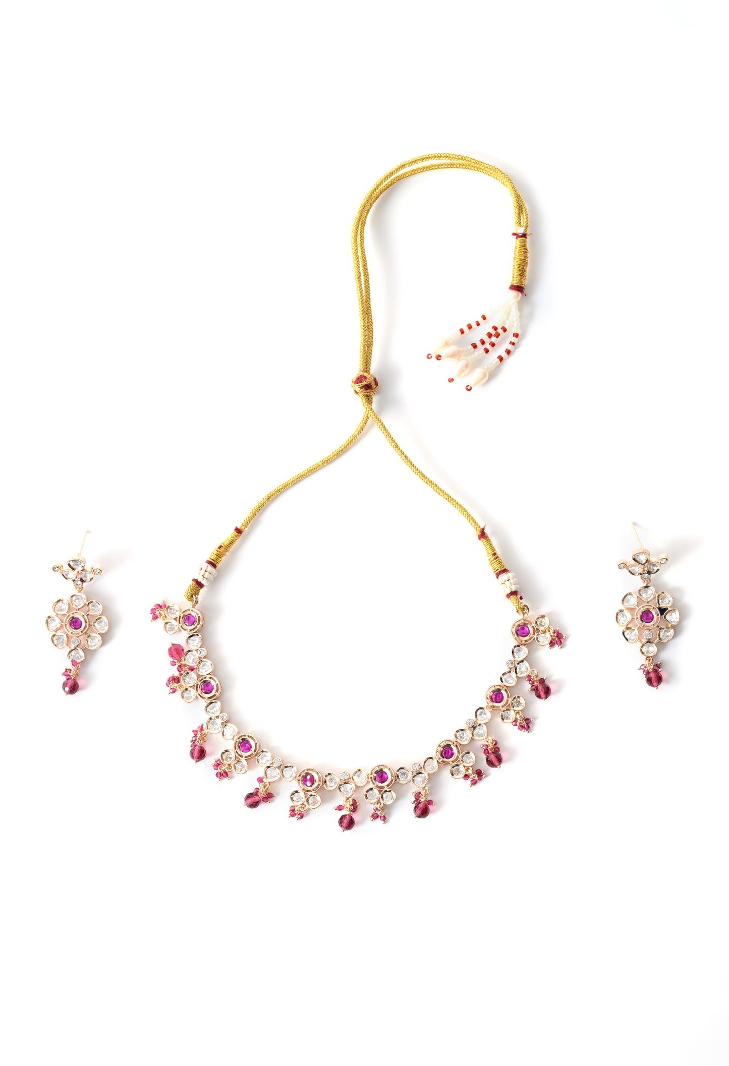 Golden plated  necklace set with earings