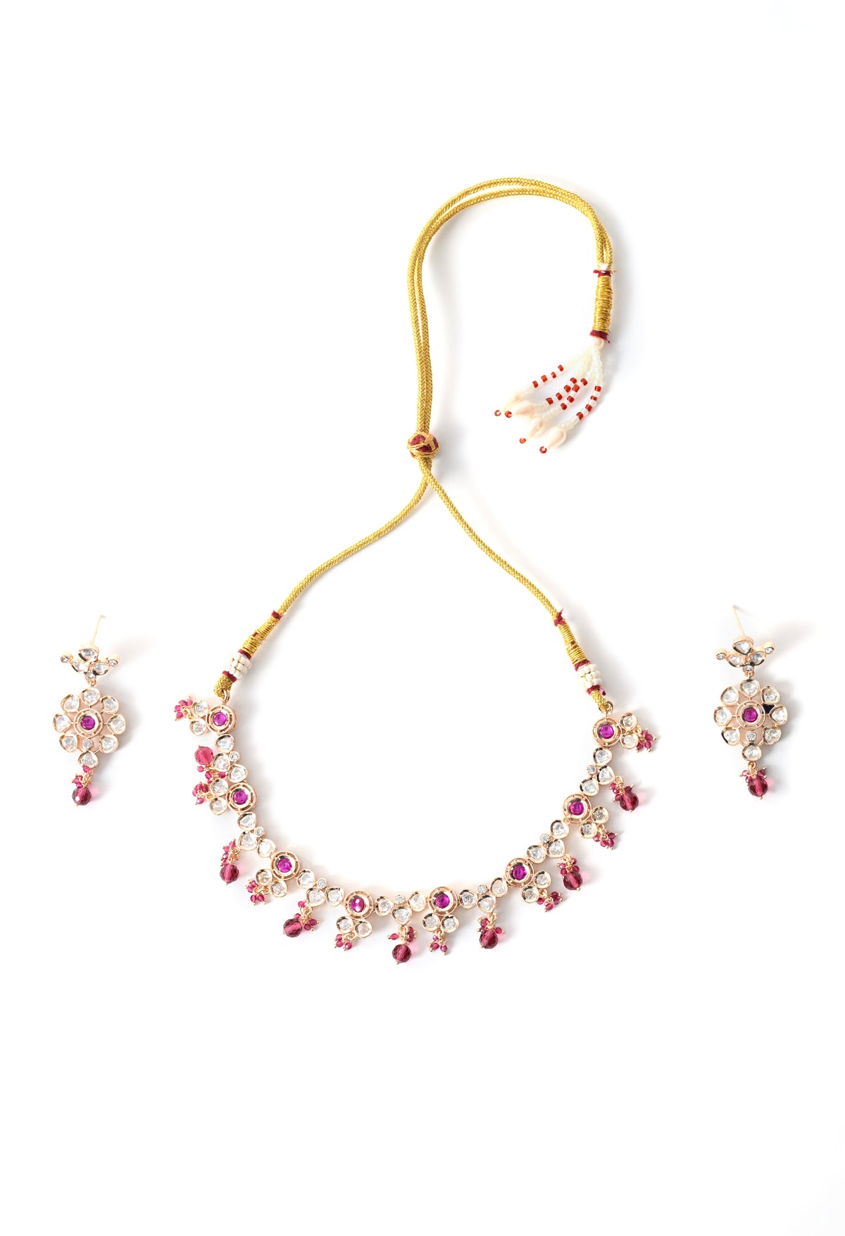 Golden plated  necklace set with earings
