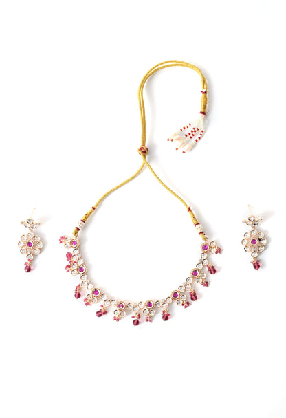 Golden plated  necklace set with earings