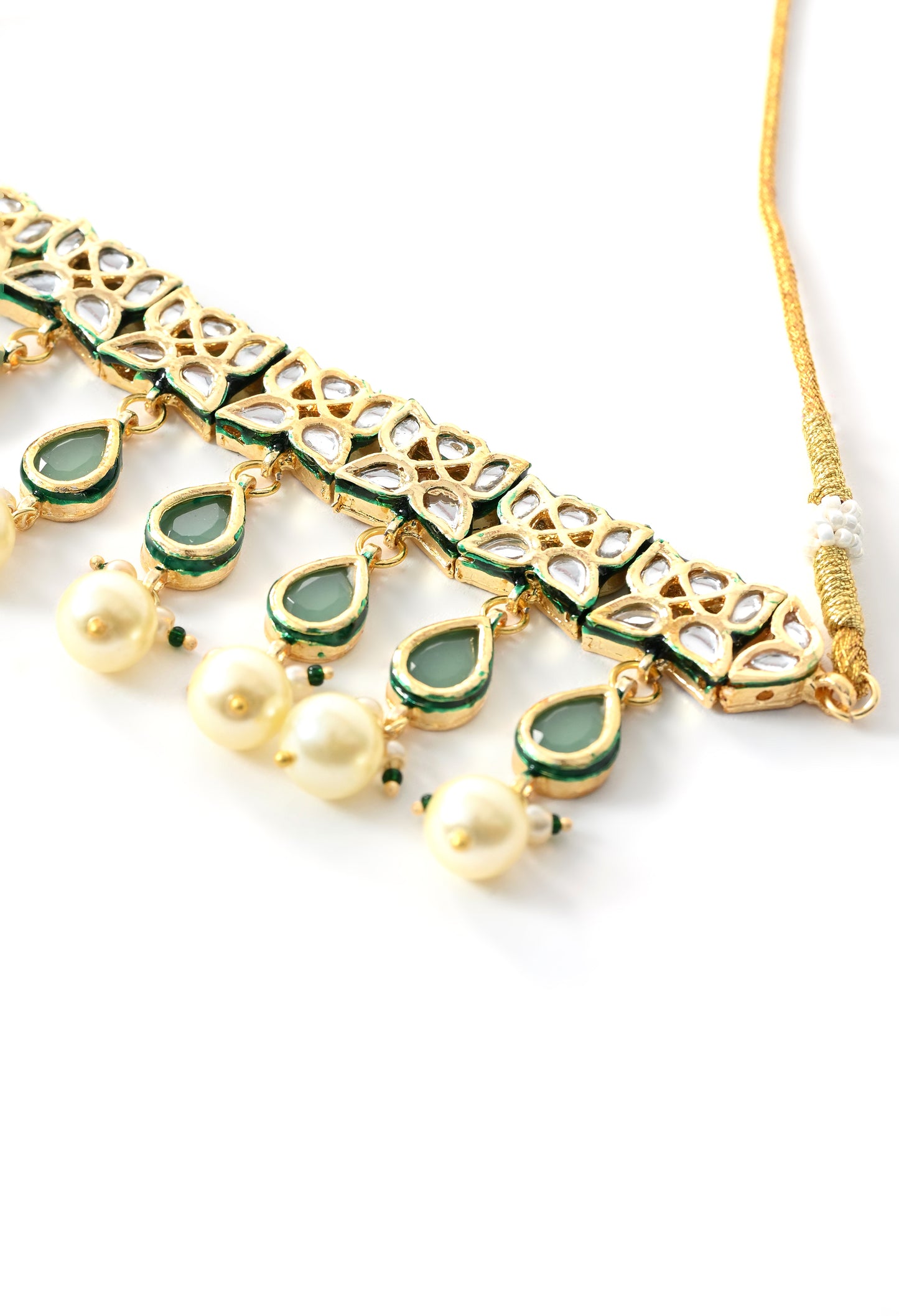 Gold plated ethnic  chokar set with earings