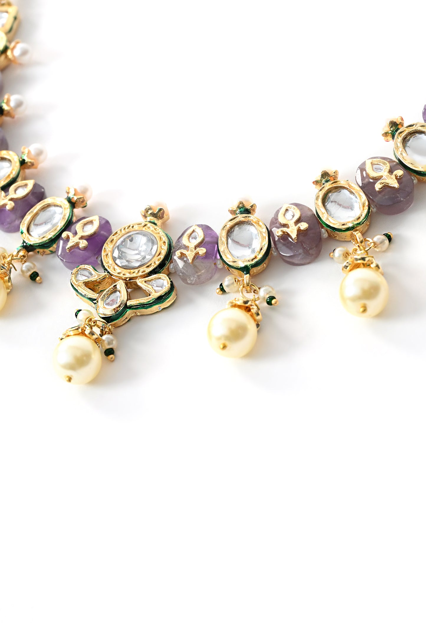 Gold plated ethnic  necklace set with earings