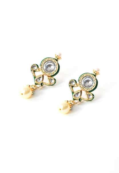 Gold plated ethnic  necklace set with earings
