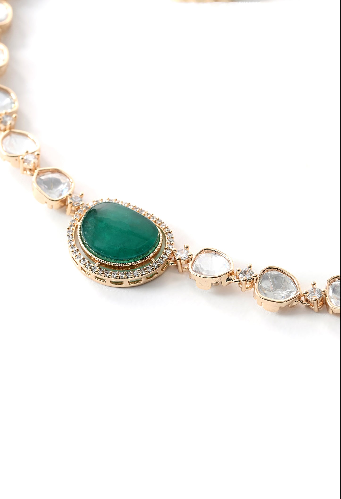 Gold plated ethnic necklace with earings
