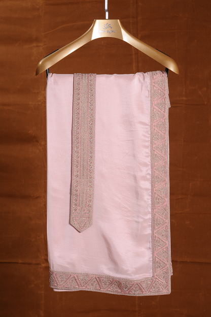 MULBERRY OMBREY DYED RAW SILK SHERWANI KURTA CHURIDAR SET