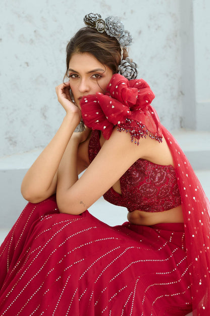Aura Red Skirt