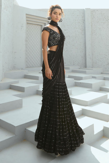 Sky Pre Drape Saree