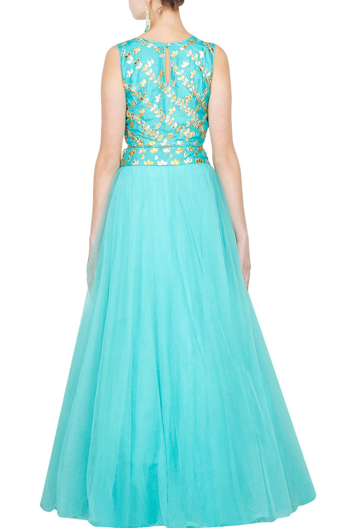 Aqua Blue crop top set