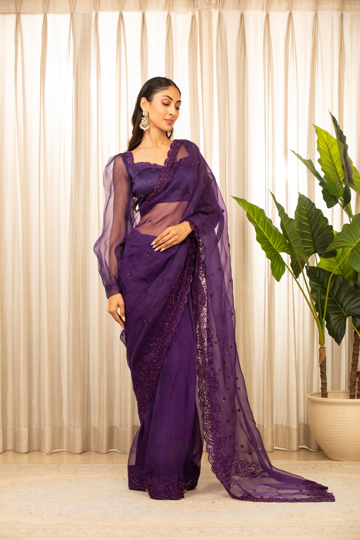 Purple Nyra Saree Set