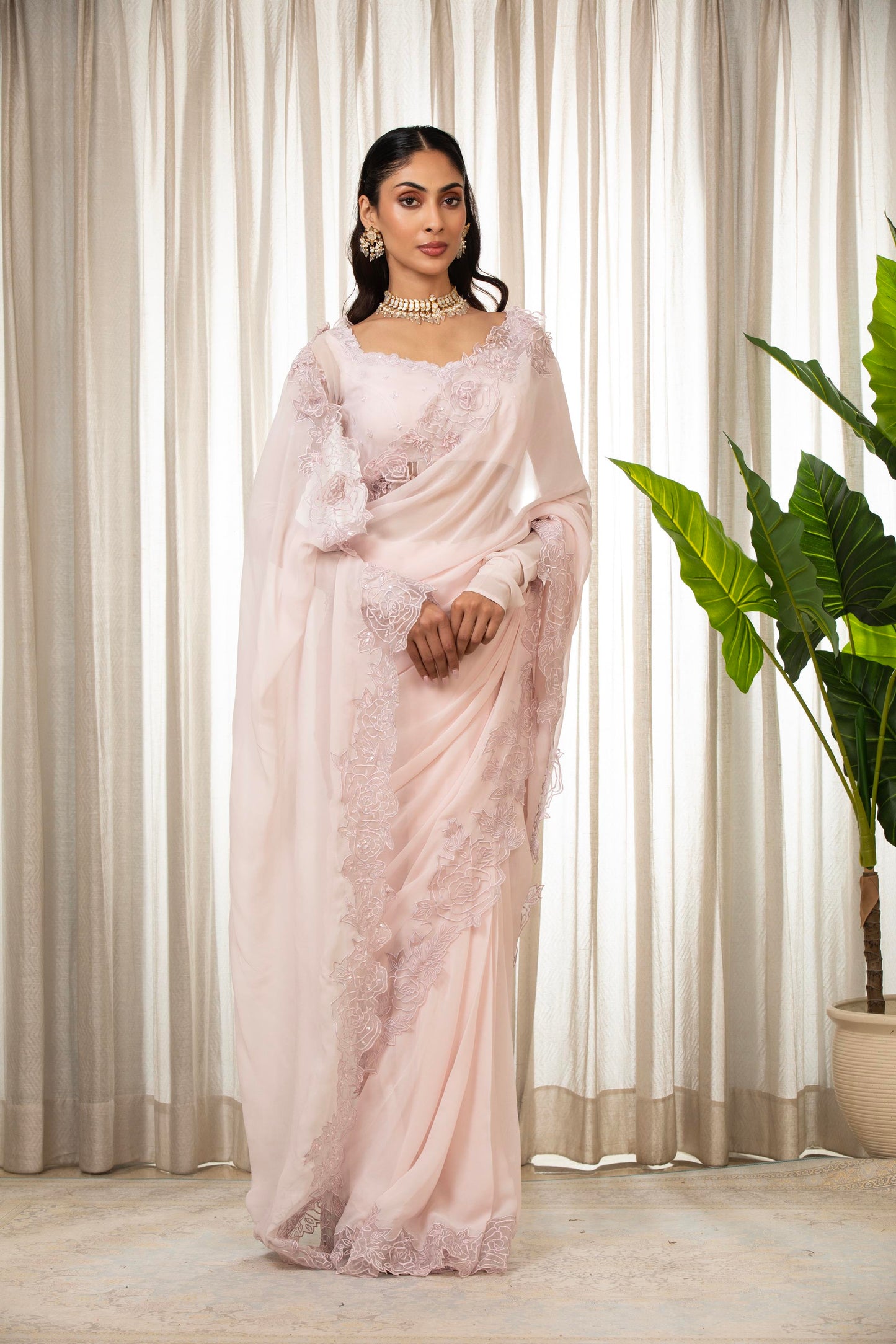 Pink Nikaza Saree Set