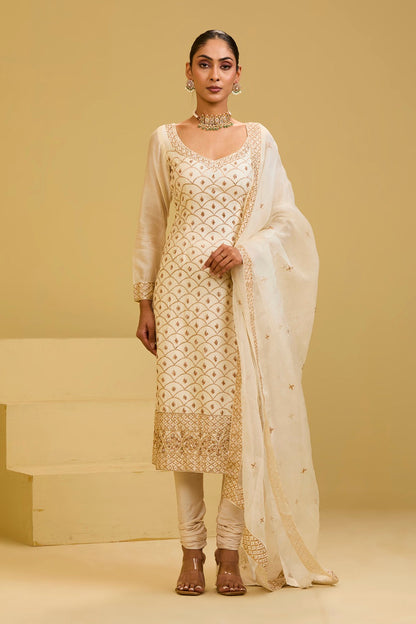White Long Kurta Set
