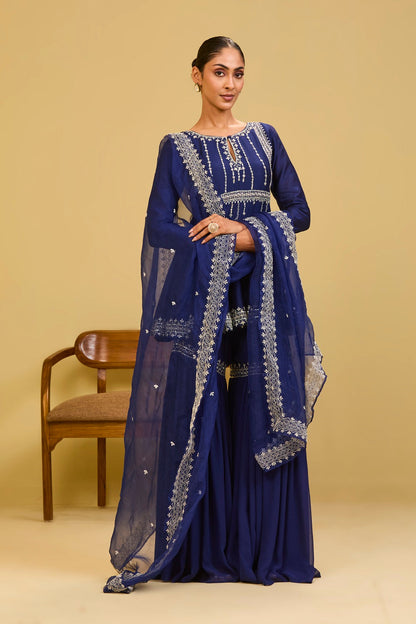 Blue Peplum Set