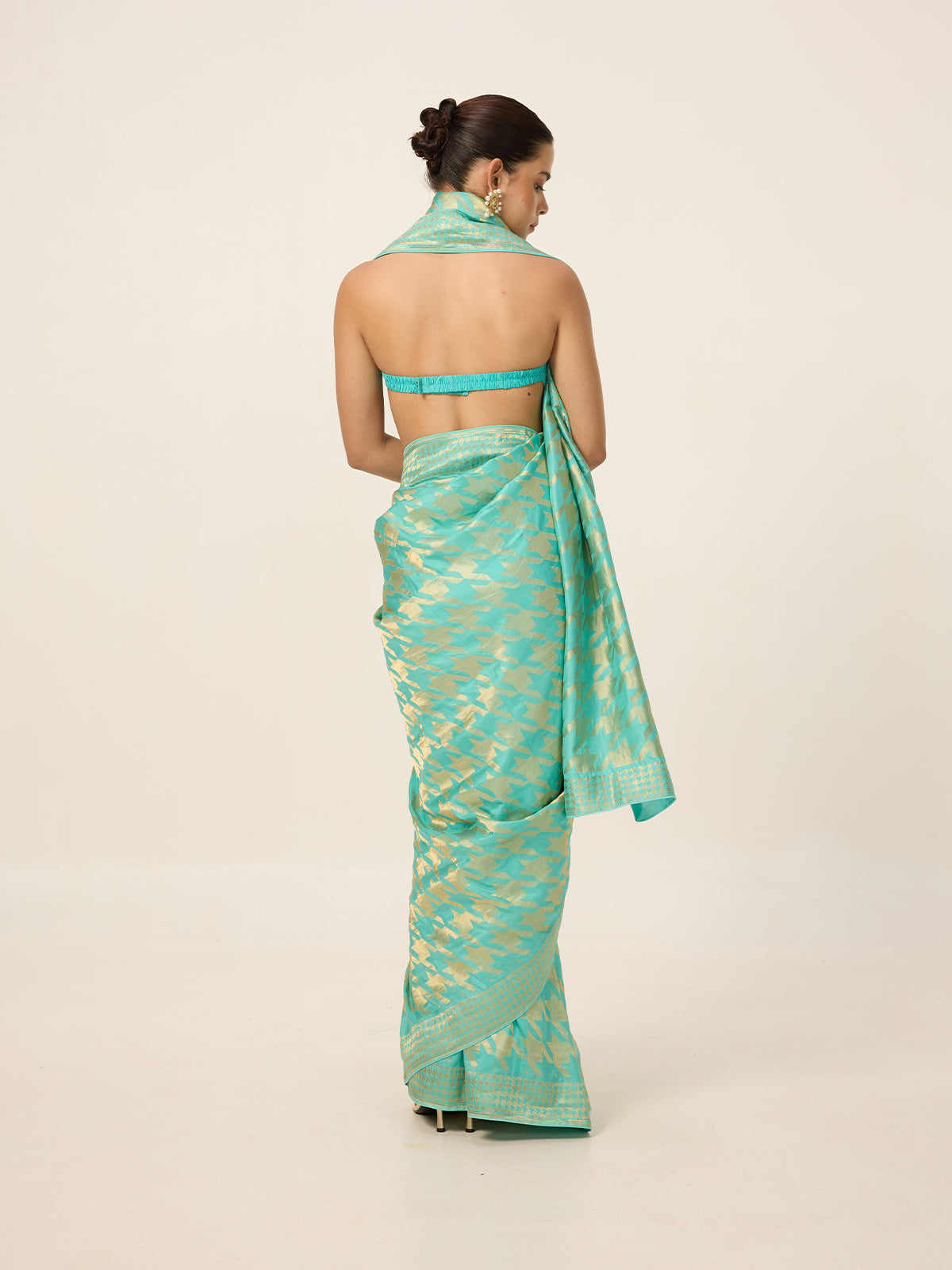 The Turquoise Blue Gerum Saree