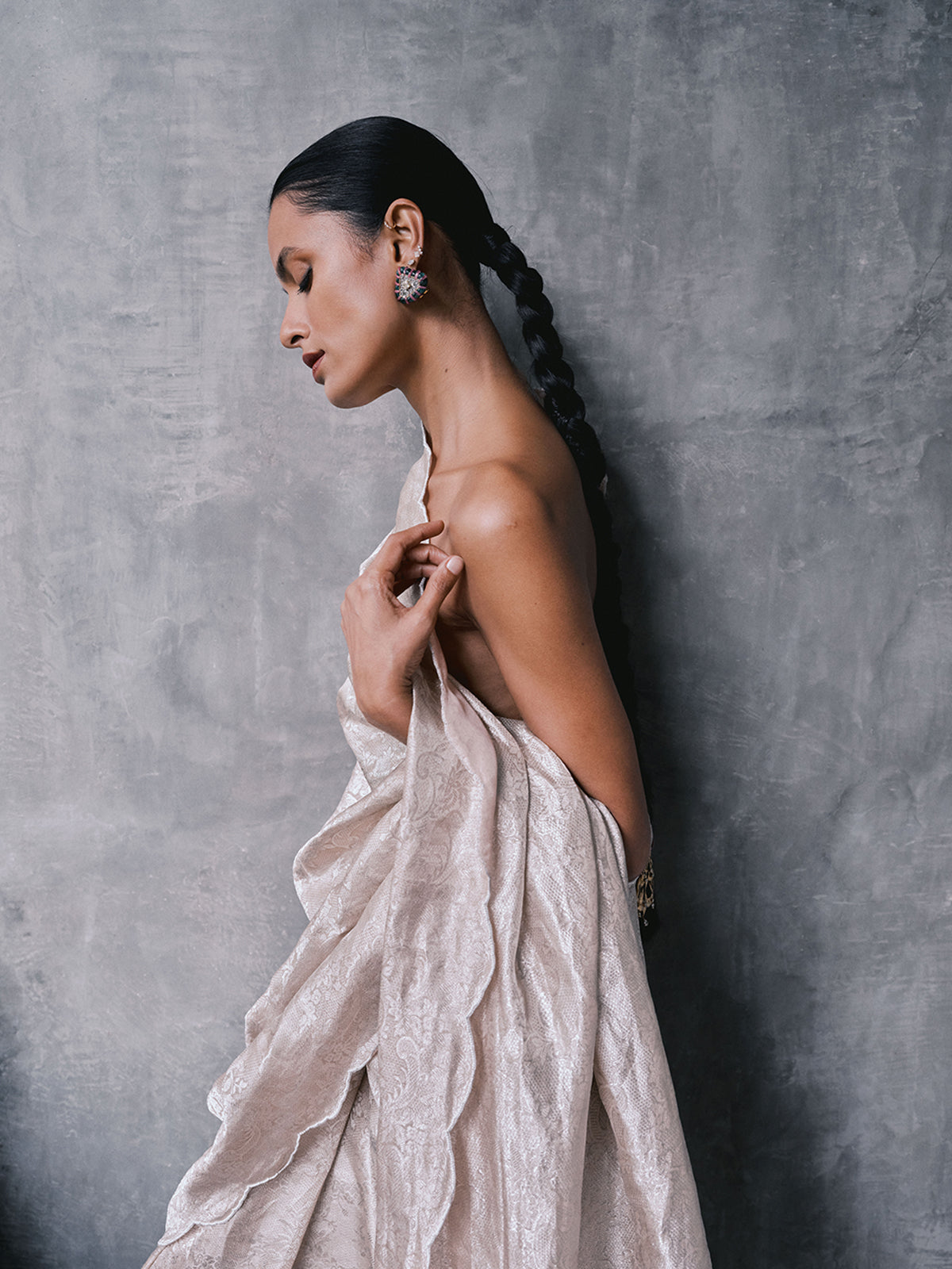 The Jenna Saree In Champagne