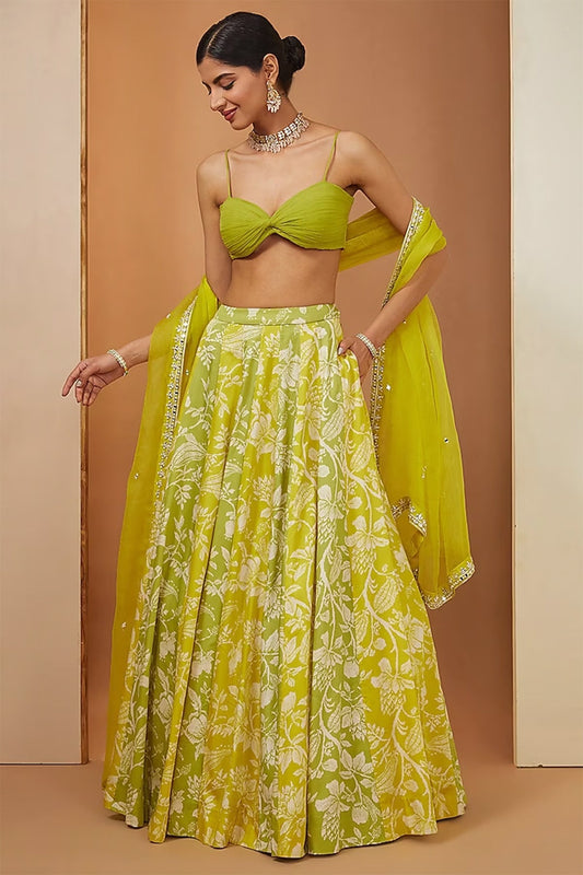 lemon and green lehenga set