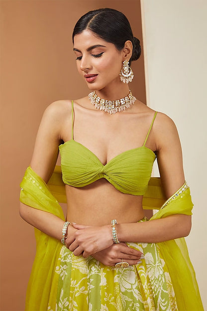 lemon and green lehenga set