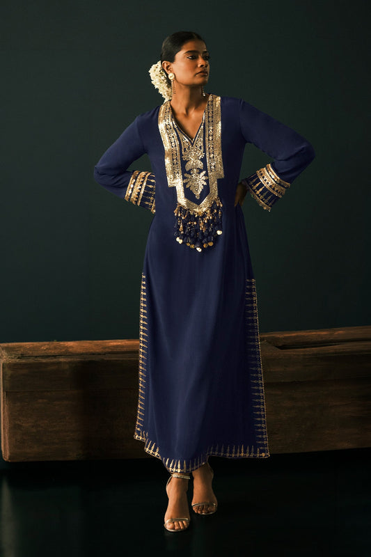 Sapphire Tidal Bloom Kaftan