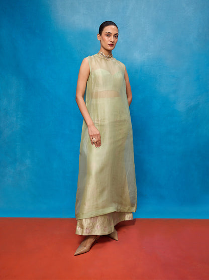 Handwoven Pistachio Green Silk Banarasi Suit