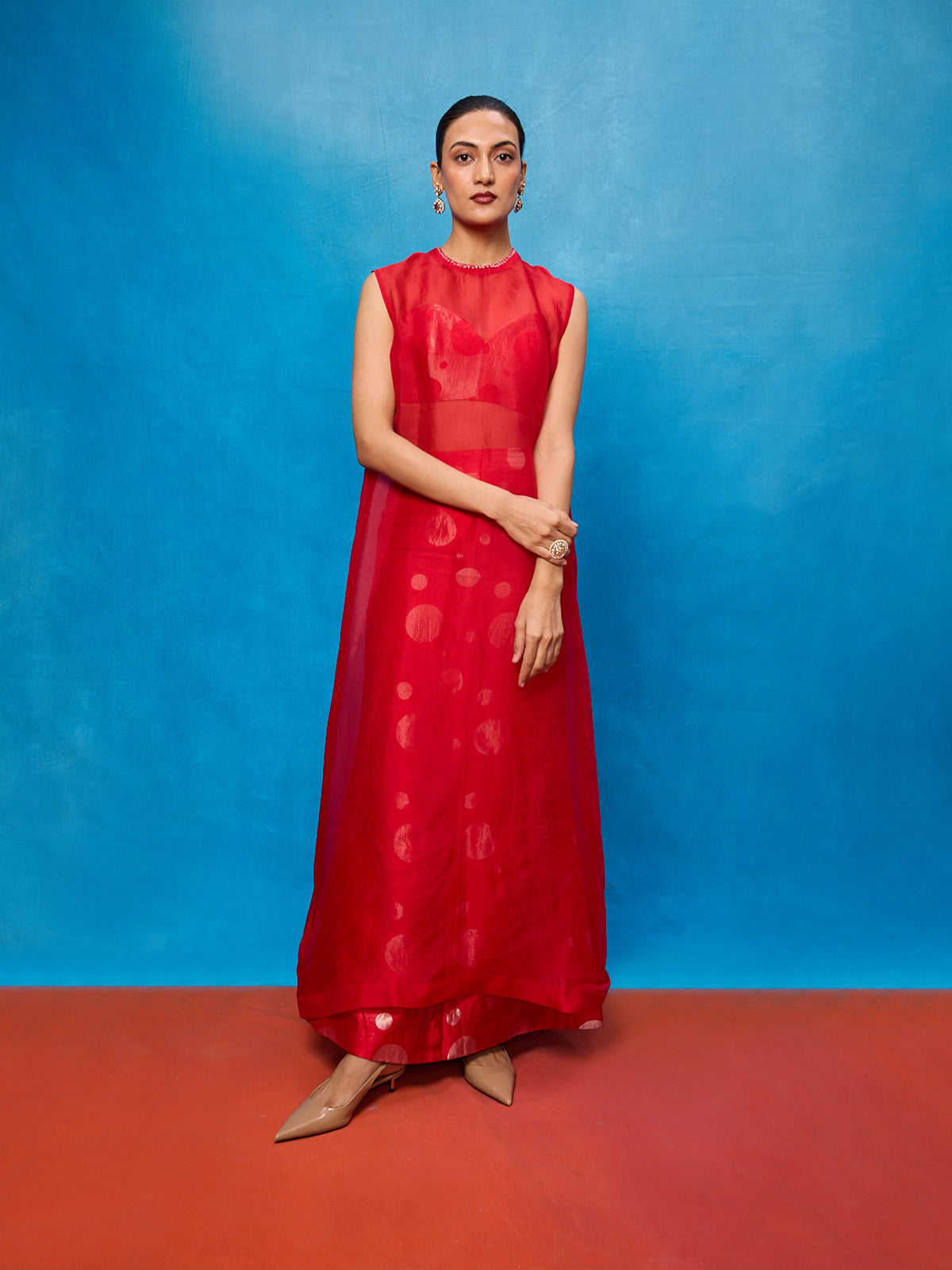 Handwoven Red Silk Banarasi Suit