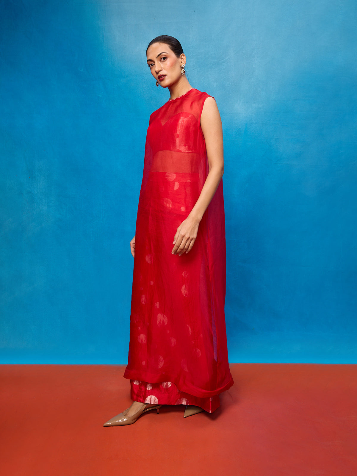 Handwoven Red Silk Banarasi Suit